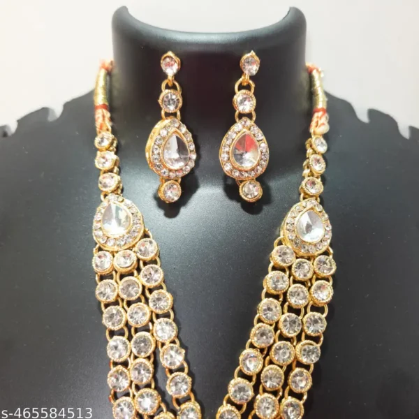 Diamond Raani Haar Necklace Set with Bindi and Earrings