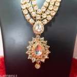 Diamond Raani Haar Necklace Set with Bindi and Earrings