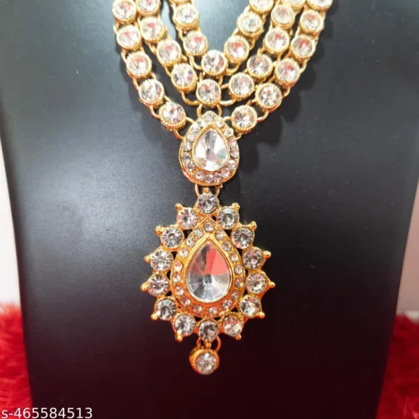 Diamond Raani Haar Necklace Set with Bindi and Earrings